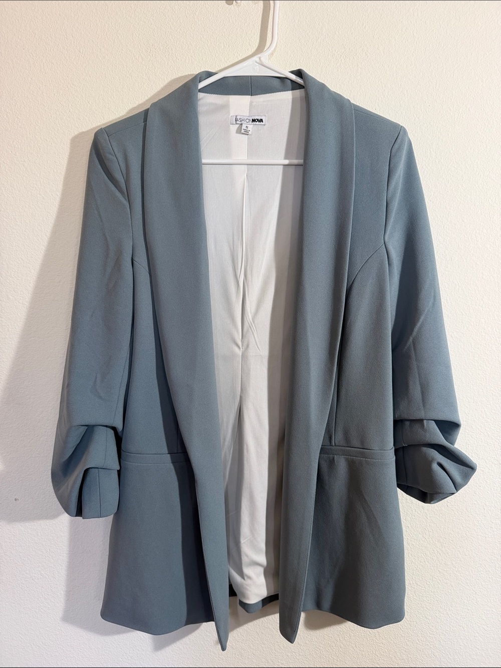 Fashion Nova Celine Blazer in dusty blue size small